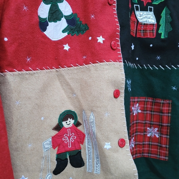 ๐ฒ Vintage 1990s/early 2000s embellished patchwork Christmas holiday shacket - Picture 3 of 7